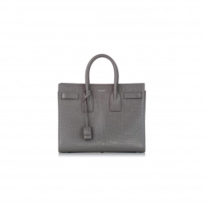 YSL SAC DE JOUR EMBOSSED LEATHER SATCHEL GREY 378299DND1N1202 (22*18*10.5cm)